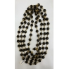 Satvik Gold Plated Black Beads Mala, 108 Beads For Neck Wearing, Prayer, Rosary Japmala